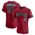 A.Diamondbacks #51 Randy Johnson Player Red Limited Elite Home Game Gdoa Stitched Jerseys