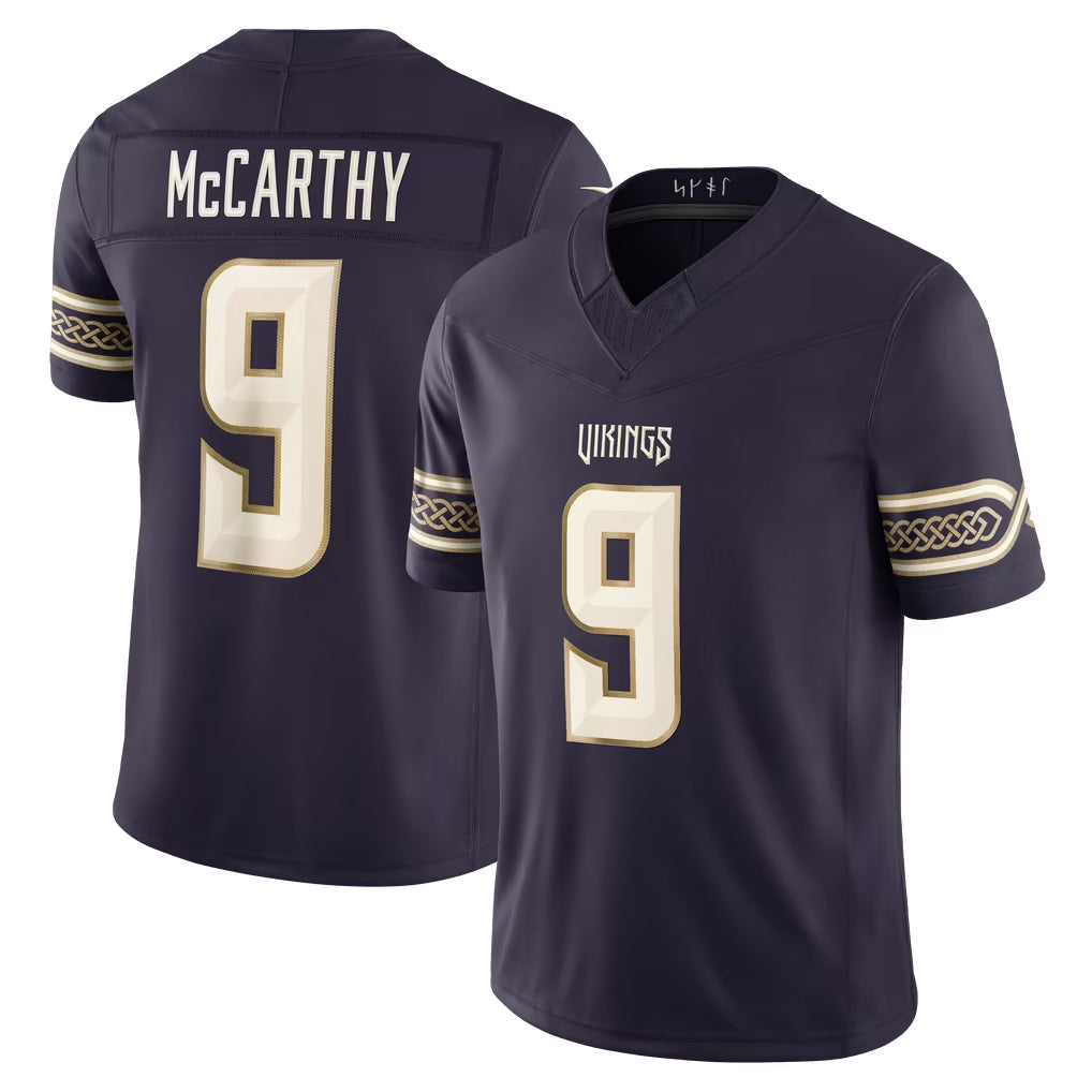 MN.Vikings #9 J.J. McCarthy Player Purple Limited 2026 Rivalries Collection Home Game Gdoa Stitched Jerseys