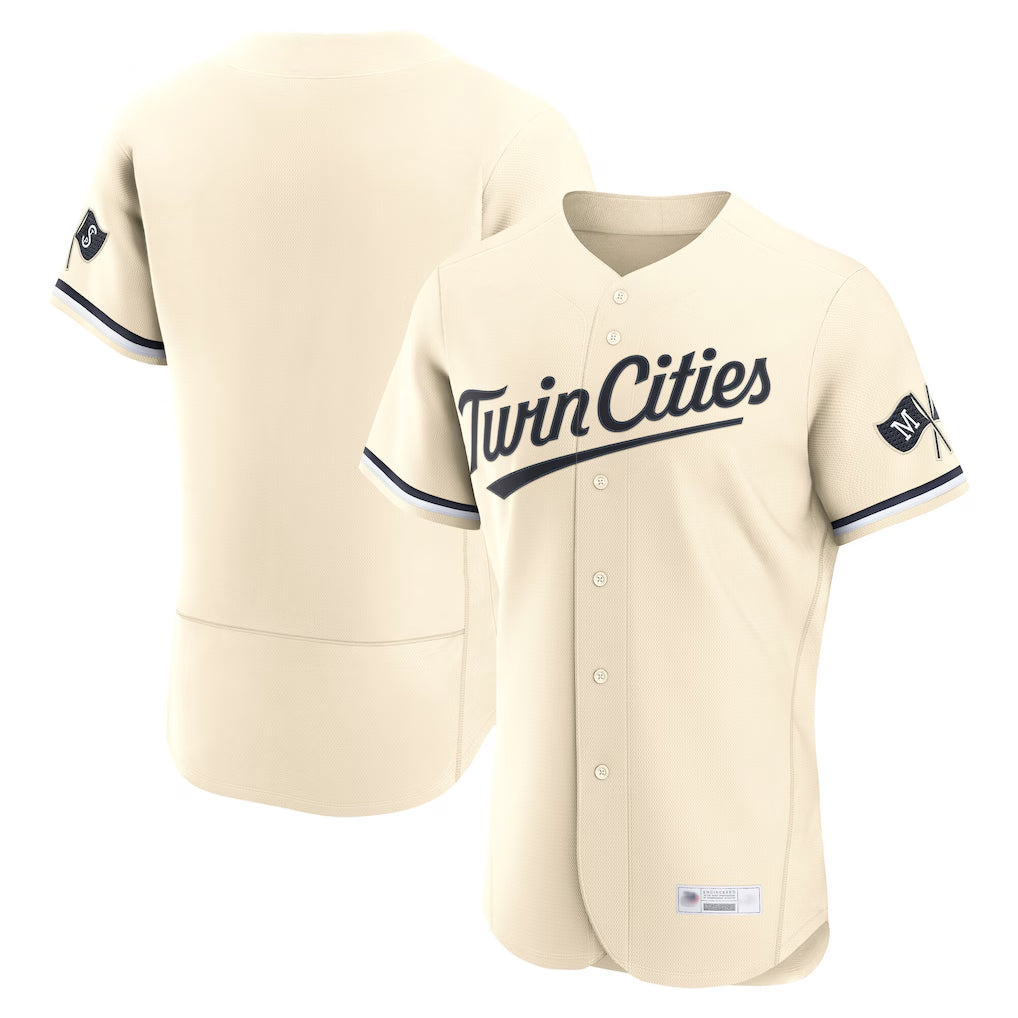 M.Twins ## Twins Blank Player Cream Home Limited Elite Fdoa Stitched Jerseys