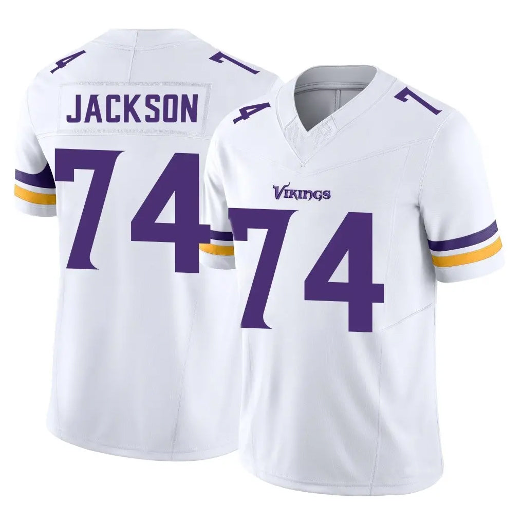 MN.Vikings #74 Donovan Jackson Player White Limited Vapor F.U.S.E. Home Game Gdoa Stitched Jerseys