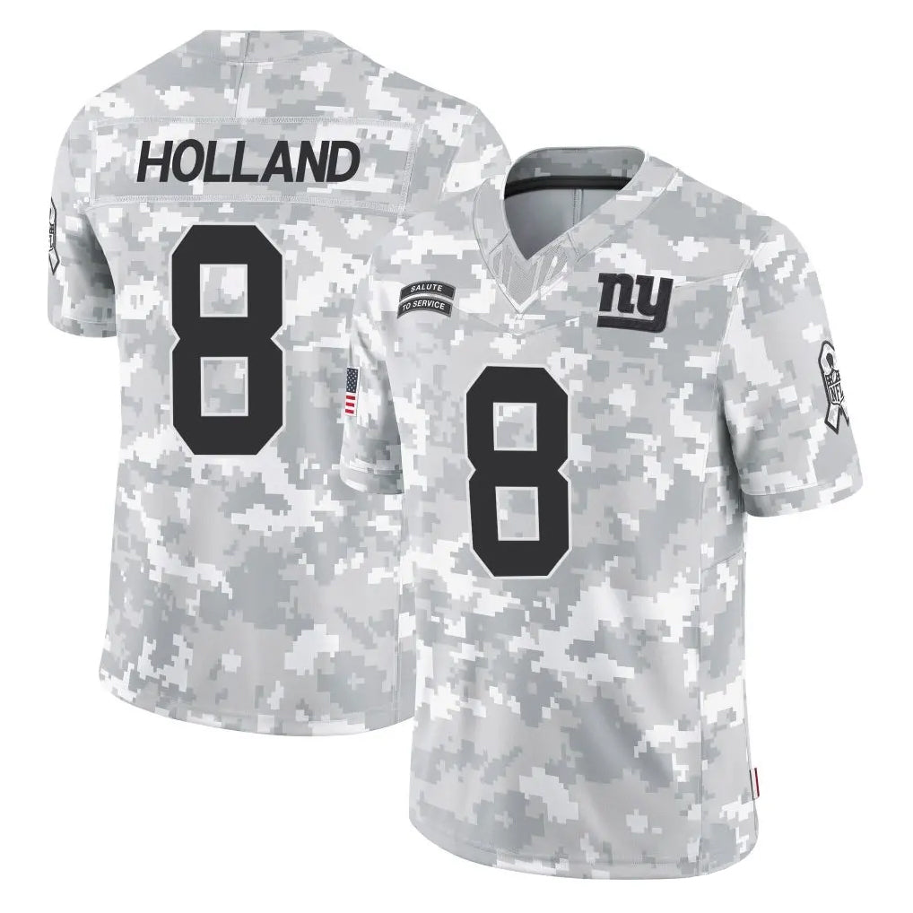 NY.Giants #8 Jevon Holland Player Arctic Camo Salute To Service Limited Game Gdoa Stitched Jerseys