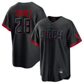 C.Reds #28 Eugenio Su¨¢rez Player Black City Connect Home Game Gdoa Stitched Jerseys