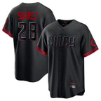 C.Reds #28 Eugenio Su¨¢rez Player Black City Connect Home Game Gdoa Stitched Jerseys