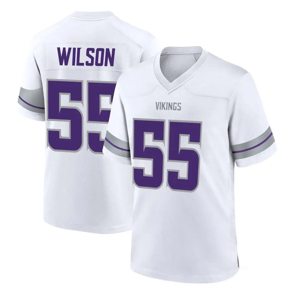 M.Vikings #55 Eric Wilson Player White Alternate Home Game Gdoa Stitched Jerseys
