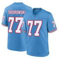 T.Titans #77 Peter Skoronski Player Light Blue Oilers Throwback Home Game Gdoa Stitched Jerseys