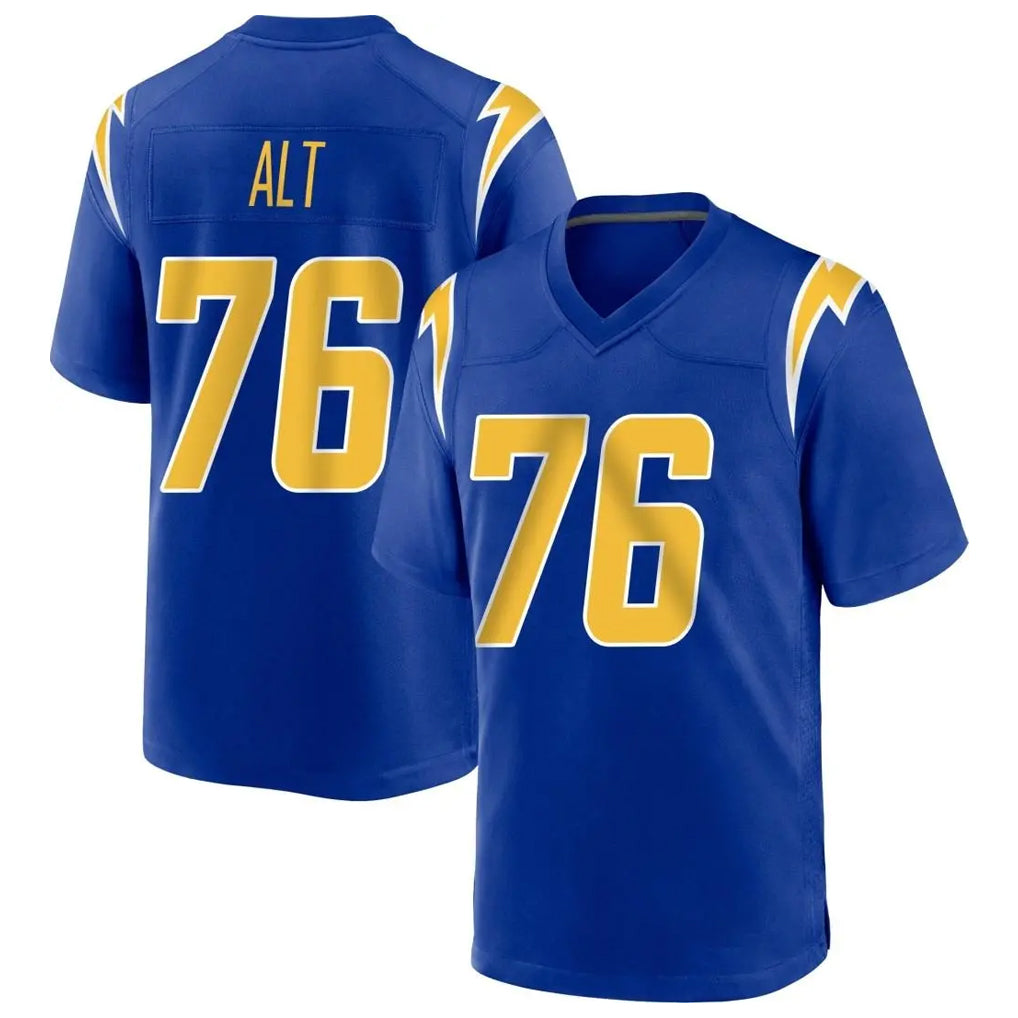 LA.Chargers #76 Joe Alt Player Royal Home Game Gdoa Stitched Jerseys
