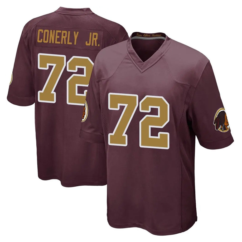 W.Commanders #72 Josh Conerly Jr. Player Burgundy Alternate Home Game Gdoa Stitched Jerseys