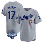 LA.Dodgers #17 Shohei Ohtani Player Gray World Series Meet Limited Home Fdoa Stitched Jerseys
