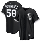 C.White Sox #58 Seranthony Dom¨ªnguez Player Black Home Game Gdoa Stitched Jerseys