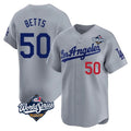 LA.Dodgers #50 Mookie Betts Player Gray World Series Limited Home Fdoa Stitched Jerseys
