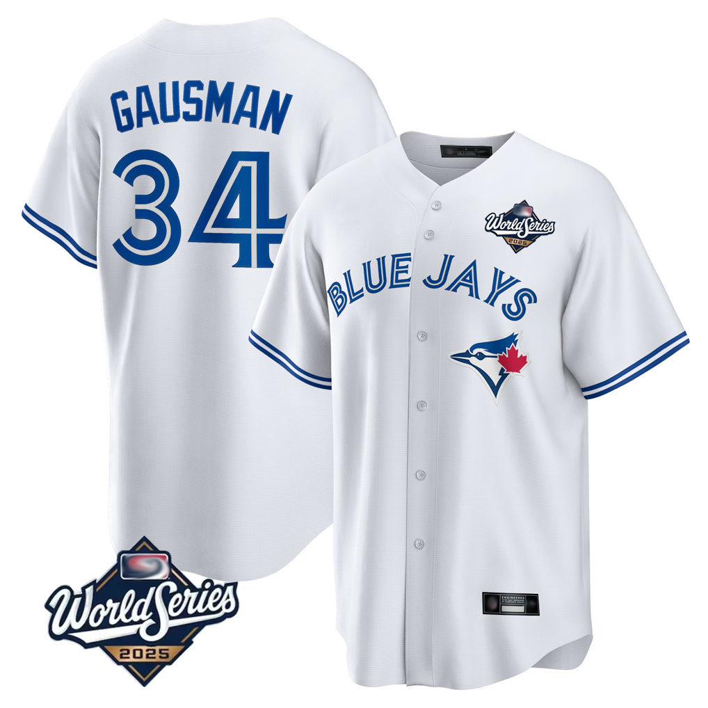 T.Blue Jays #34 Kevin Gausman Player White 2025 American League All Fdoa Stitched Jersey
