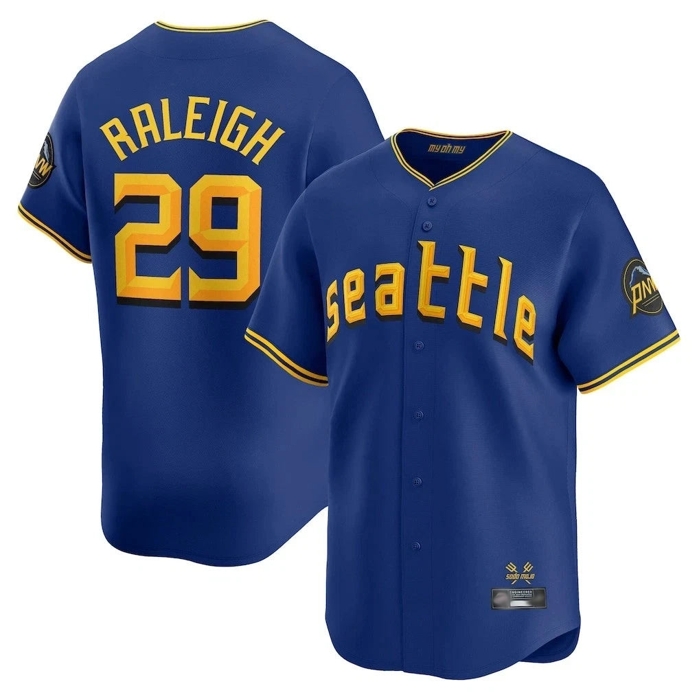 S.Mariners #29 Cal Raleigh Player Royal City Connect Home Limited Fdoa Stitched Jerseys