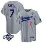 LA.Dodgers #7 Blake Snell Player Gray Game World Series Home Fdoa Stitched Jerseys