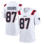 NE.Patriots #87 Romeo Doubs Player White Home Game Gdoa Stitched Jerseys
