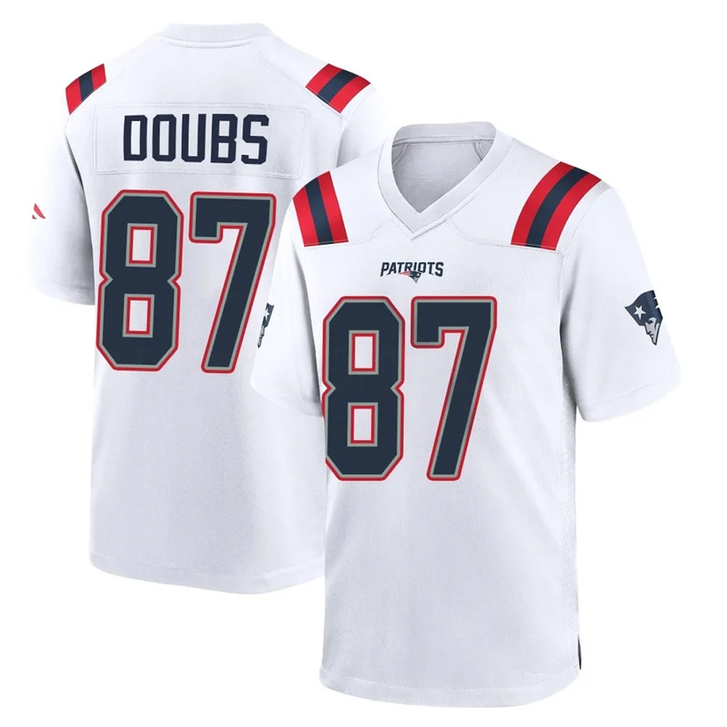NE.Patriots #87 Romeo Doubs Player White Home Game Gdoa Stitched Jerseys