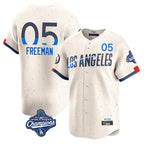LA.Dodgers #5 Freddie Freeman Player Cream World Series Meet City Connect Limited Home Fdoa Stitched Jerseys