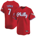 P.Phillies #7 Trea Turner Player Red Phillies & Eagles Vapor Premier Limited Fdoa Stitched Jerseys