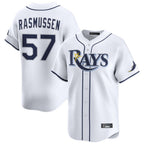 T.Bay Rays #57 Drew Rasmussen Player White Home Limited Fdoa Stitched Jerseys