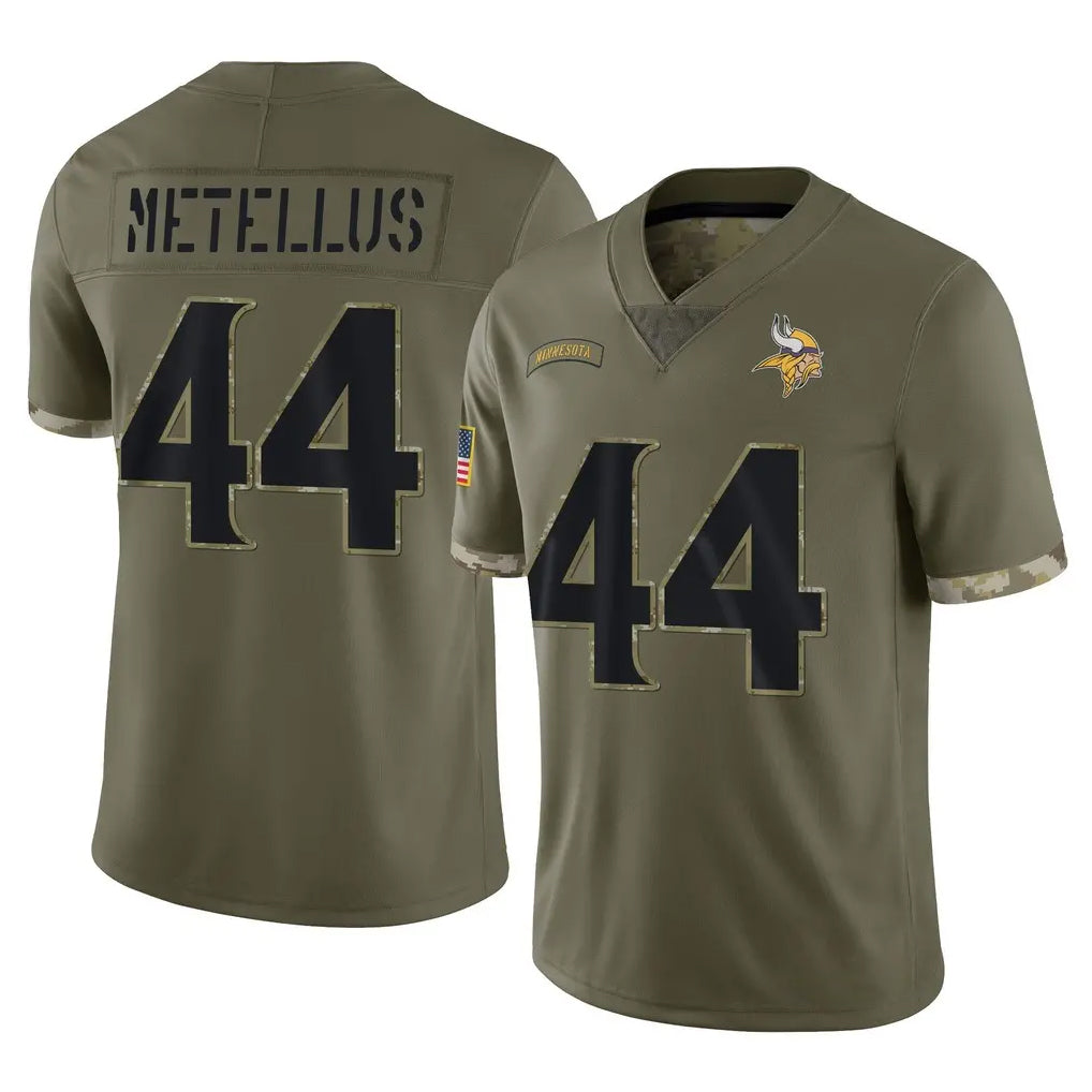 M.Vikings #44 Josh Metellus Player Olive Salute To Service Limited Gdoa Stitched Jerseys