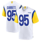 LA.Rams #95 Myles Garrett Player White Home Game Gdoa Stitched Jerseys