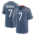 NE.Patriots #7 Carlton Davis III Player Blue Rivalries Collection Home Game Gdoa Stitched Jerseys