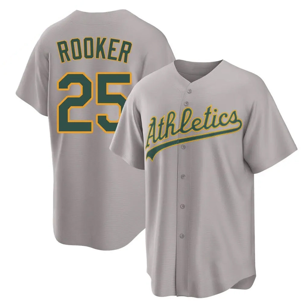 Athletics #25 Brent Rooker Player Gray Home Game Gdoa Stitched Jerseys