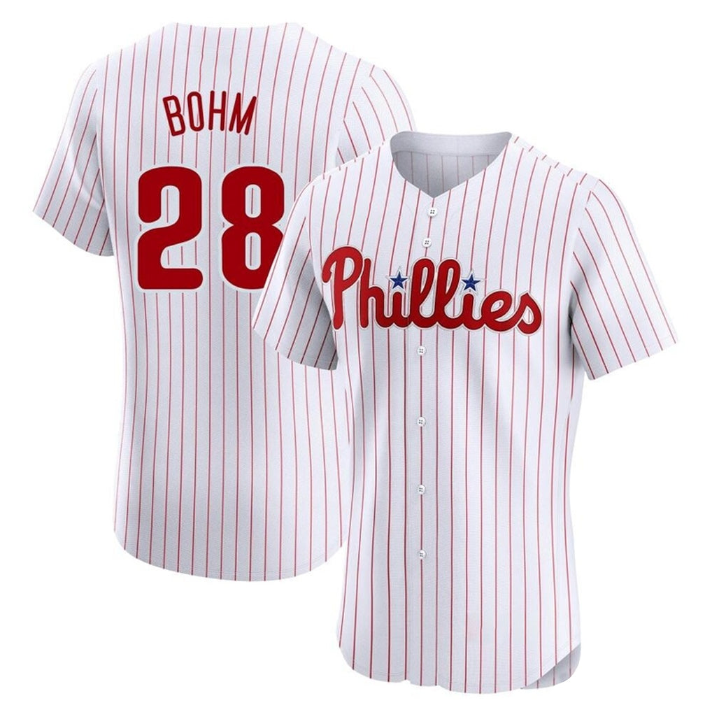 P.Phillies #28 Alec Bohm Player White Home Limited Elite Fdoa Stitched Jerseys