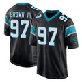 C.Panthers #97 Bobby Brown III Player Black Home Game Gdoa Stitched Jerseys