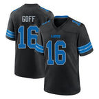 D.Lions #16 Jared Goff Player Black Alternate Home Game Gdoa Stitched Jerseys