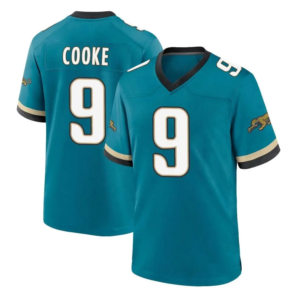 J.Jaguars #9 Logan Cooke Player Teal Prowler Throwback Limited Home Game Gdoa Stitched Jerseys