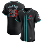 A.Diamondbacks #28 Nolan Arenado Player Black Limited Elite Home Game Gdoa Stitched Jerseys