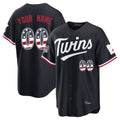 Custom M.Twins Navy USA 250 Fourth of July Home Game Any Name & Number Gdoa Stitched Jerseys