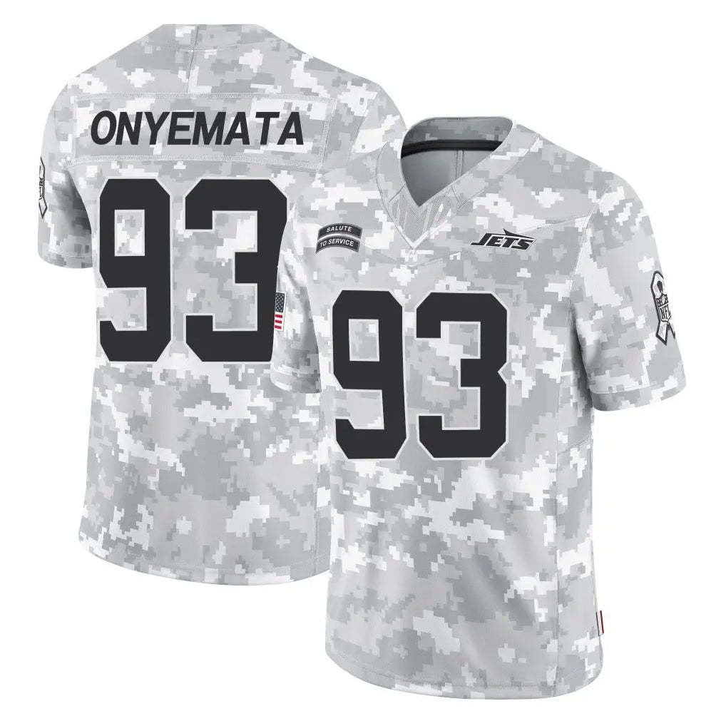 NY.Jets #93 David Onyemata Player Arctic Camo Salute to Service Limited Game Gdoa Stitched Jerseys
