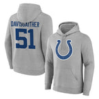 IN.Colts #51 Akeem Davis-Gaither Player Gray Pullover Hoodies Limited Game Gdoa Stitched Jerseys