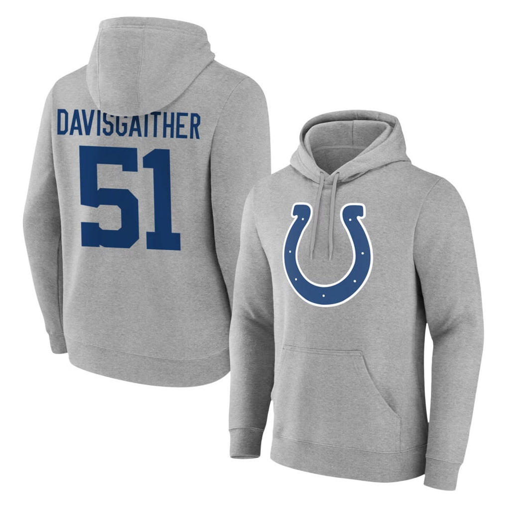 IN.Colts #51 Akeem Davis-Gaither Player Gray Pullover Hoodies Limited Game Gdoa Stitched Jerseys