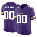 Custom M.Vikings Purple Limited Vapor F.U.S.E. Home Game Any Name & Numbers Gdoa Stitched Jerseys
