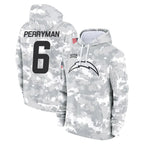LA.Chargers #6 Denzel Perryman Player Arctic Camo Salute to Service Hoodies Limited Game Gdoa Stitched Jerseys
