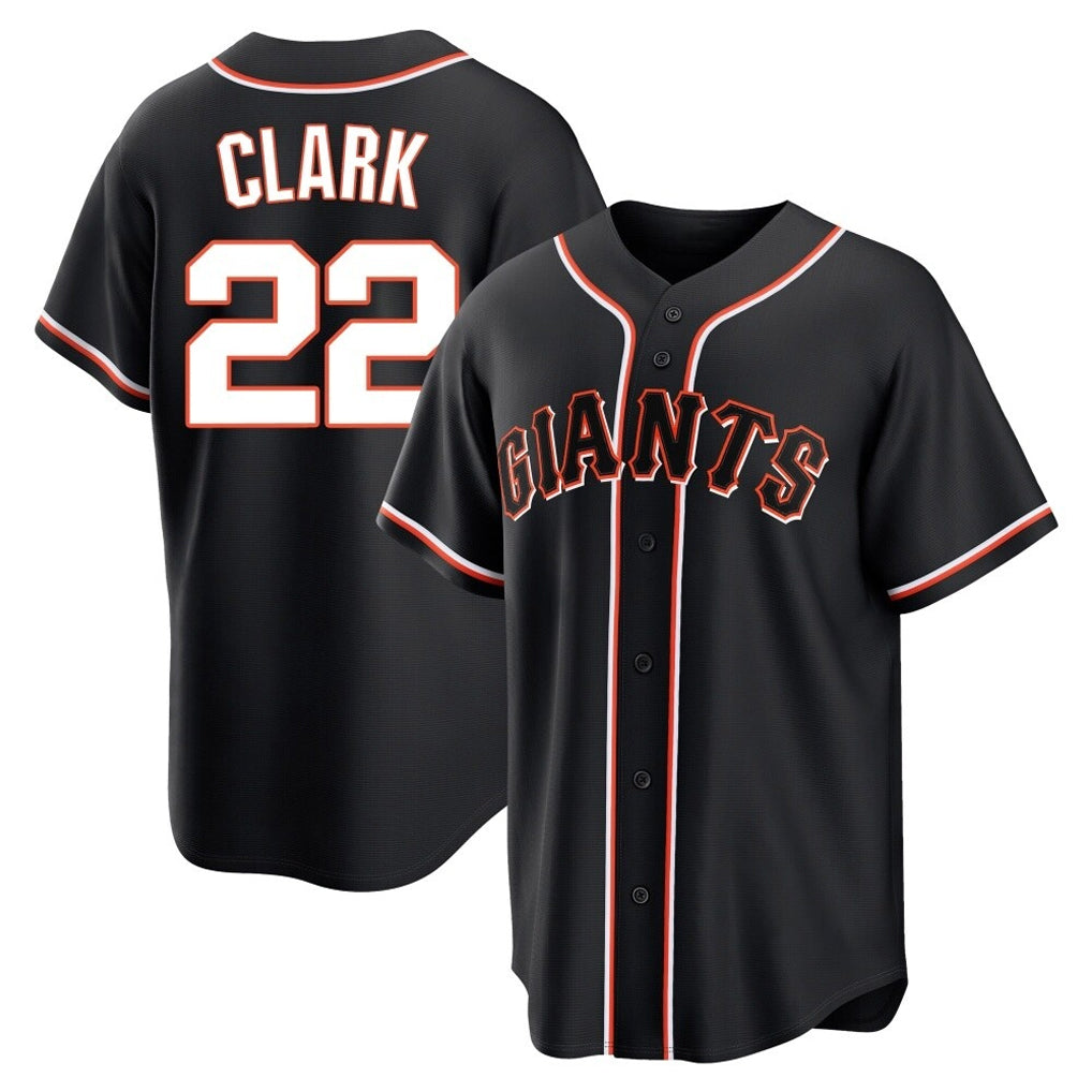 SF.Giants #22 Will Clark Player Black Fashion Out Home Limited Fdoa Stitched Jerseys