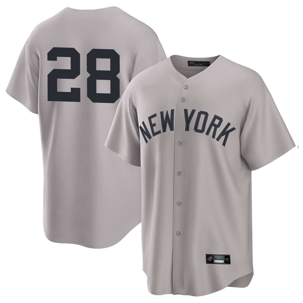NY.Yankees #28 Austin Wells Player Gray Game Fdoa Stitched Jerseys