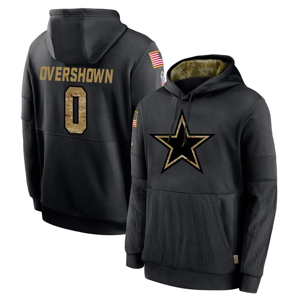 D.Cowboys #0 DeMarvion Overshown Player Black Salute to Service Pullover Hoodies Limited Gdoa Stitched Jerseys