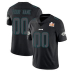 Custom P.Eagles Limited Black Impact Super Bowl LIX Home Game Any Name & Numbers Gdoa Stitched Jerseys