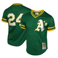 Athletics #24 Rickey Henderson Player Green Cooperstown Mesh Home Game Gdoa Stitched Jerseys