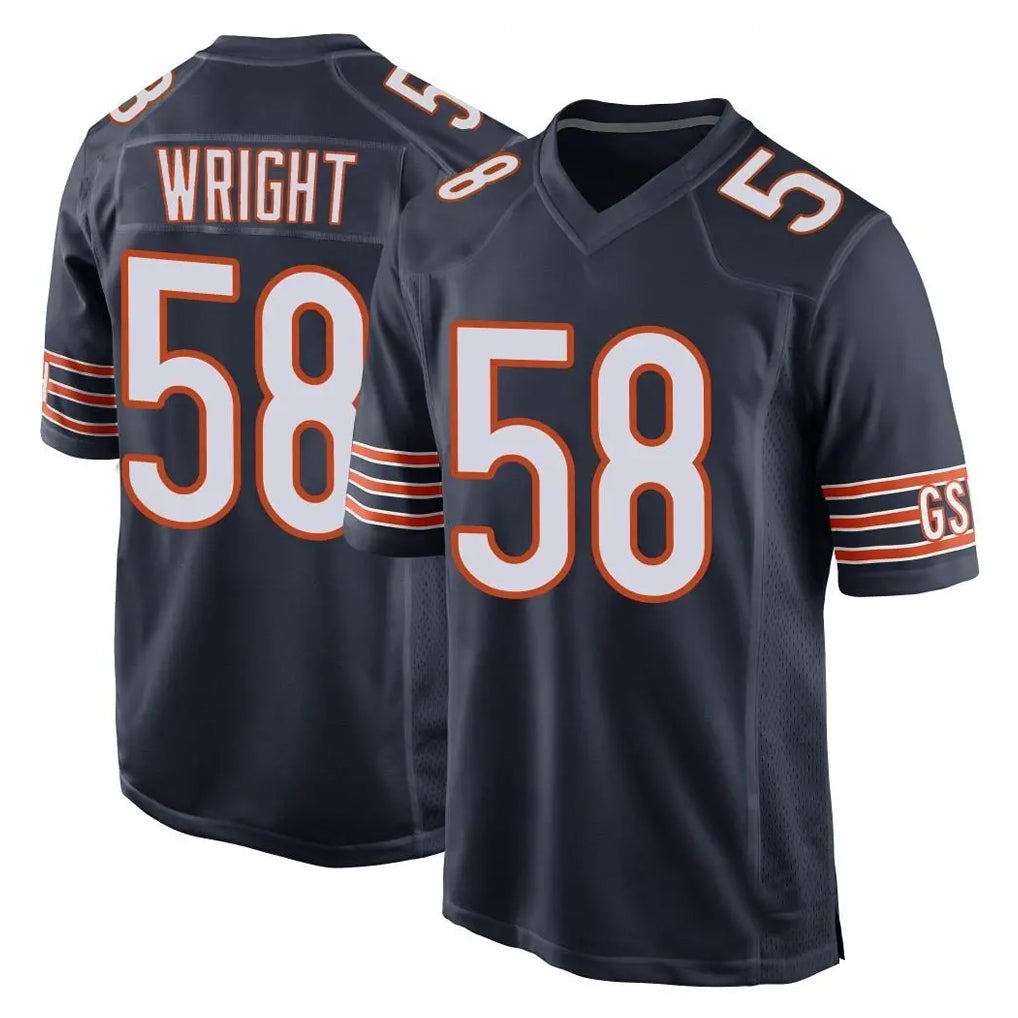 C.Bears #58 Darnell Wright Player Navy Home Game Gdoa Stitched Jerseys