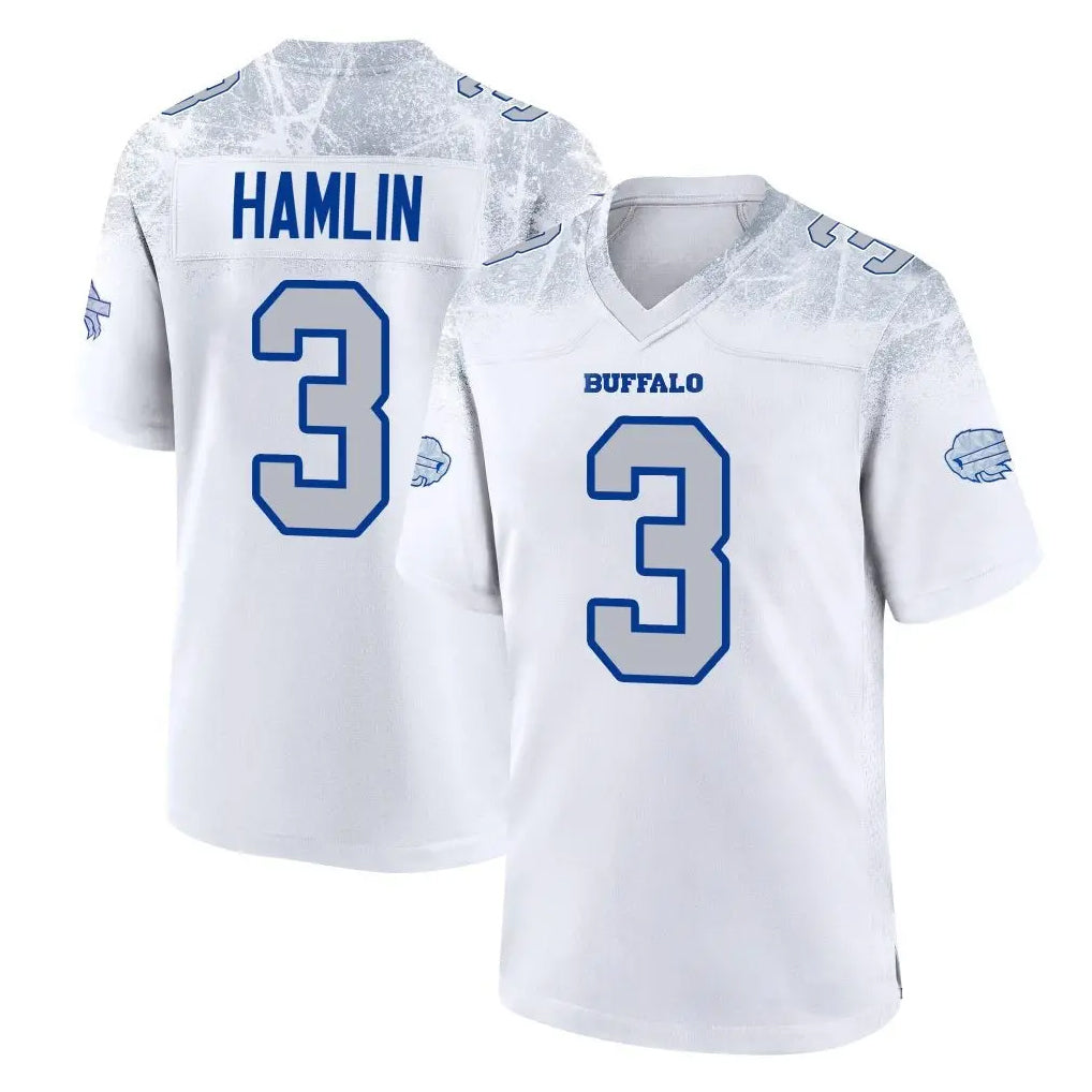 B.Bills #3 Damar Hamlin Player White Rivalries Collection Home Game Gdoa Stitched Jerseys