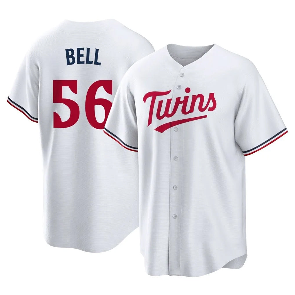 M.Twins #56 Josh Bell Player White Home Game Fdoa Stitched Jerseys