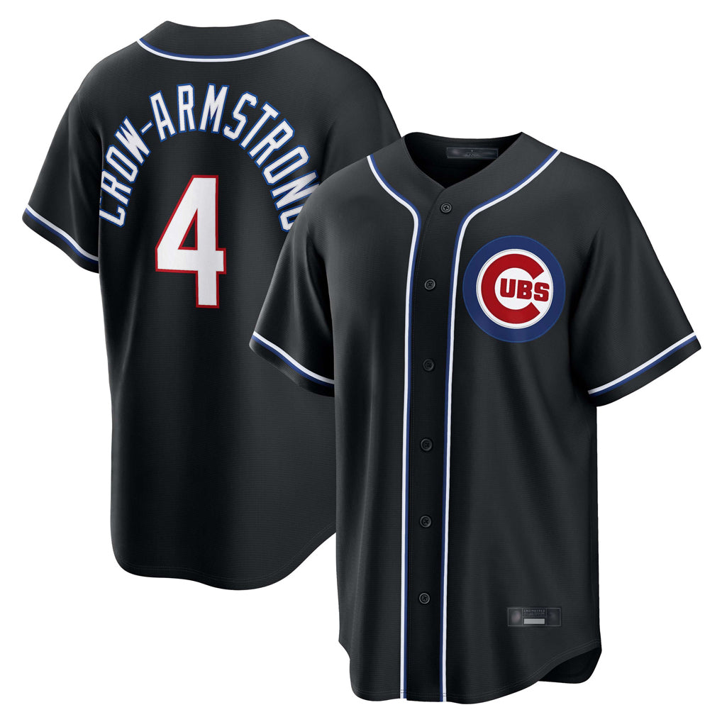 C.Cubs #4 Pete Crow-Armstrong Player Black Fashion Out Game Gdoa Stitched Jerseys