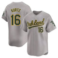 Athletics #16 Nick Kurtz Player Grey Home Limited Stitched Jerseys