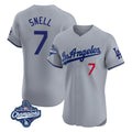 LA.Dodgers #7 Blake Snell Player Gray World Series Meet Limited Elite Home Fdoa Stitched Jerseys