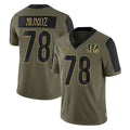 C.Bengals #78 Anthony Munoz Player Olive Salute to Service Game Gdoa Stitched Jerseys