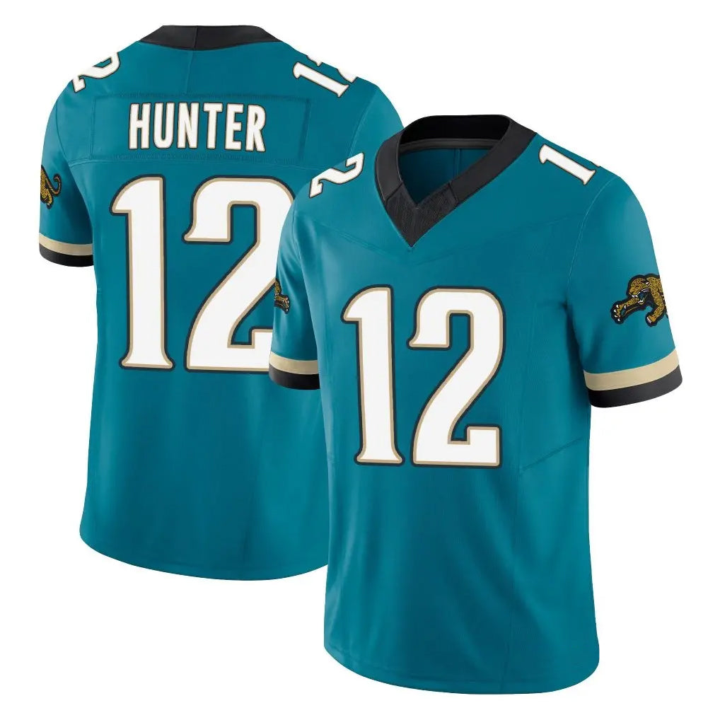 J.Jaguars #12 Travis Hunter Player Teal Prowler Throwback Vapor F.U.S.E. Limited Home Game Gdoa Stitched Jerseys
